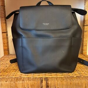 Mina Baie Black Leather Backpack - Sleek Everyday Carry